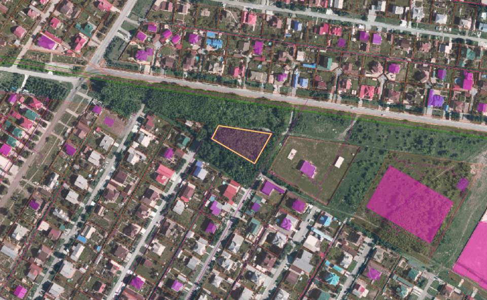    Участок под застройку (выделен желтым цветом). Источник: nspd.gov.ru