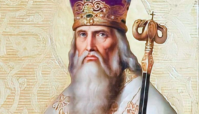 Святитель Тарасий Константинопольский (фрагмент иконы работы Конрада Дорнера, Исаакиевский собор). Фото: wikimedia.org