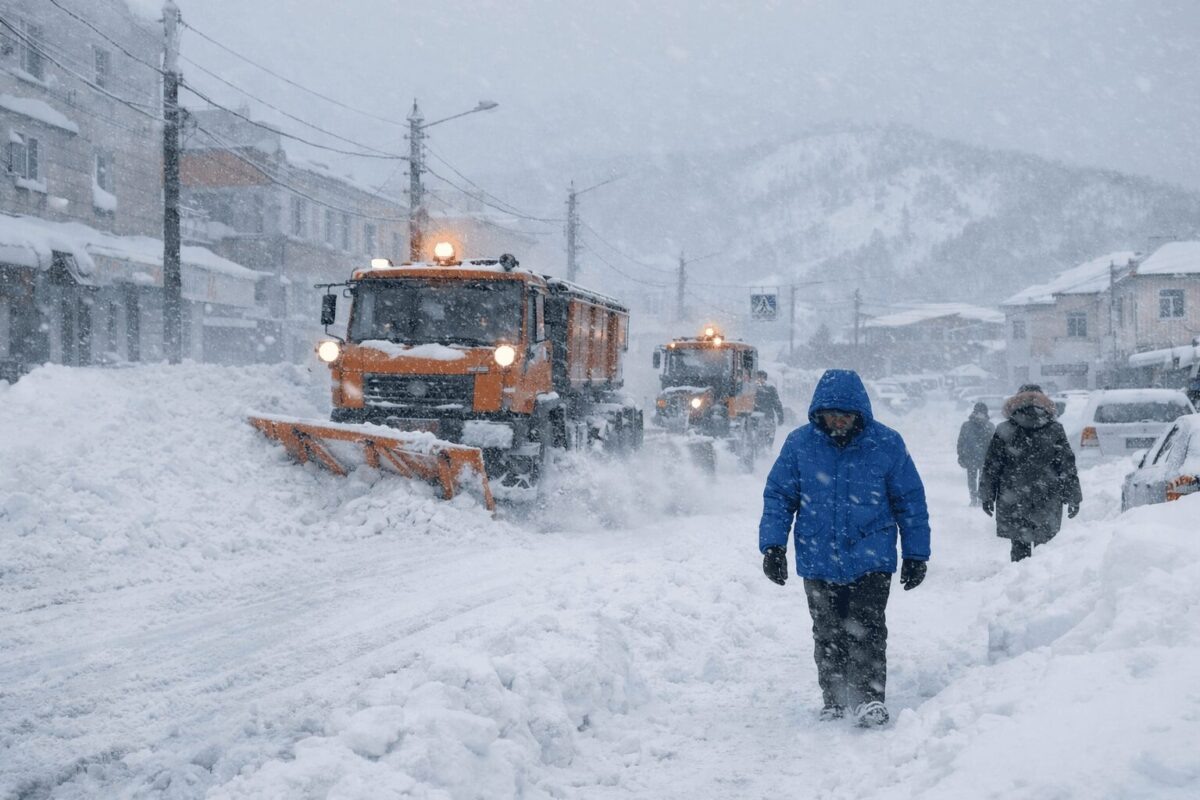 Снег на юге Сахалина / фото: Виктор Рогов