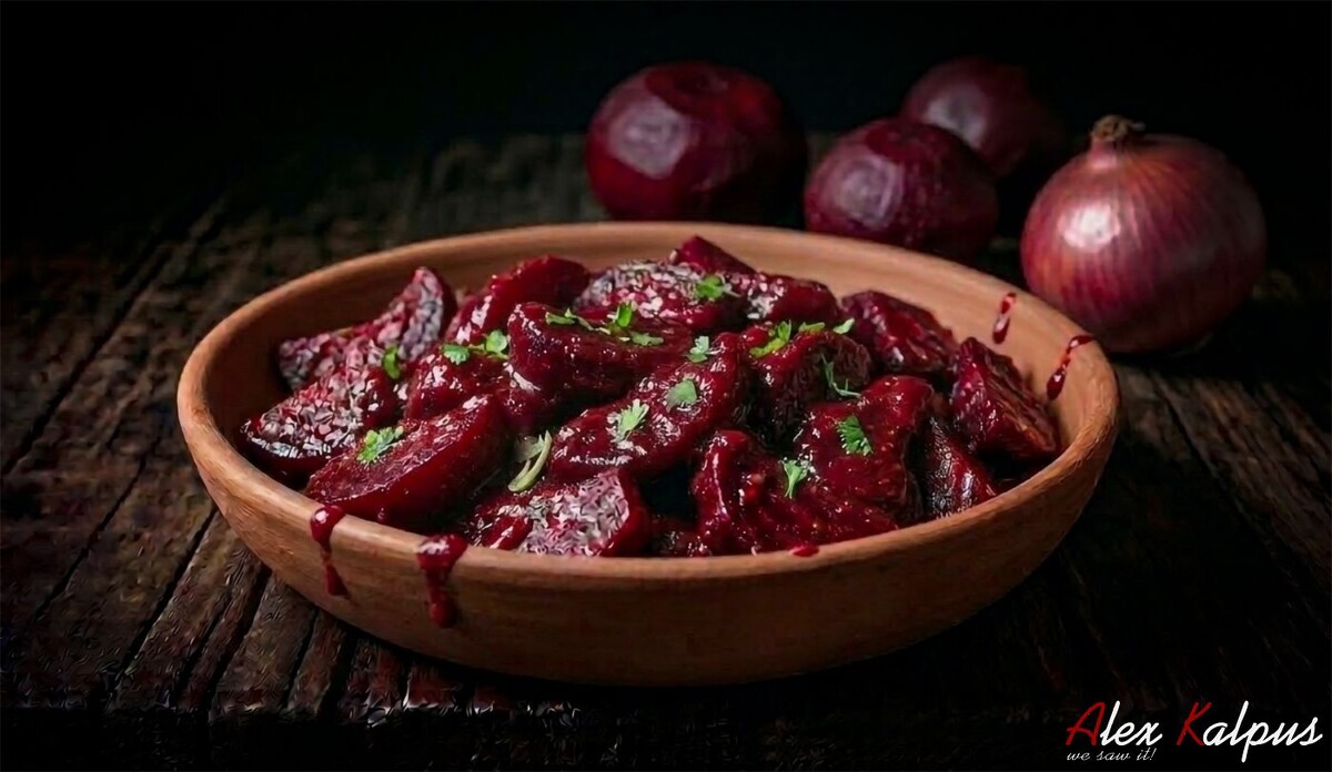 Свекла в соусе ткемали: грузинский постный салат