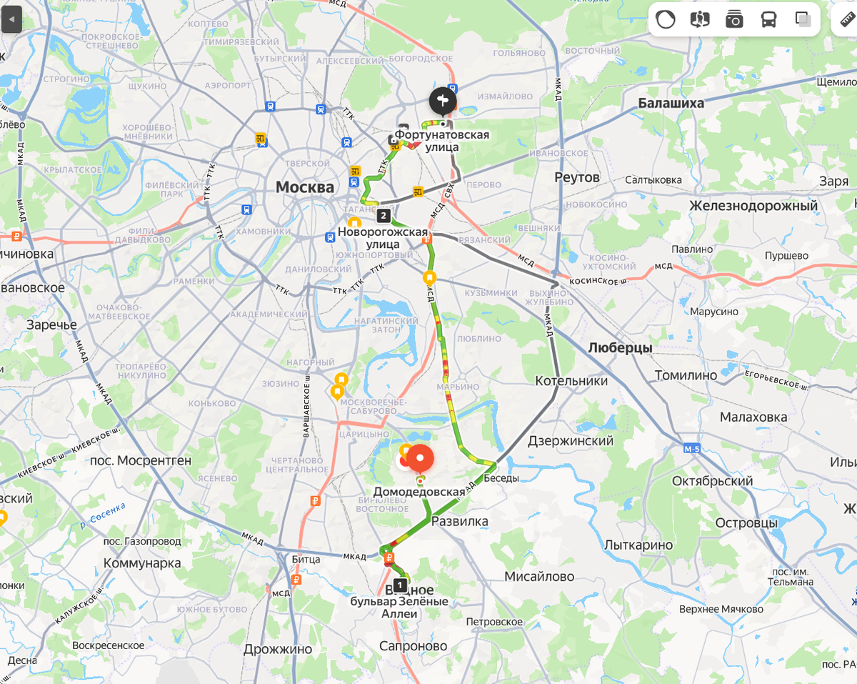 Старт с Домодедовской.