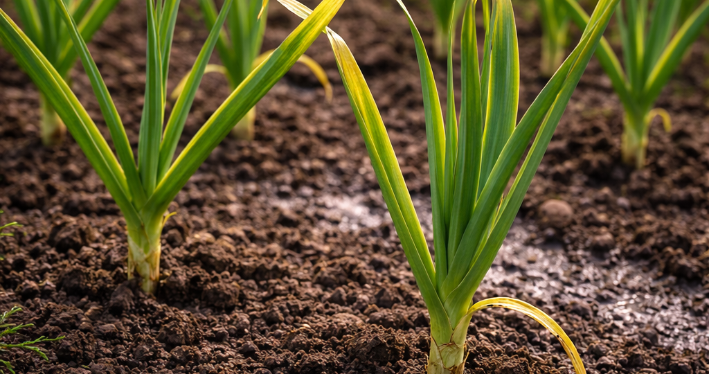 Почему чеснок желтеет кончиками