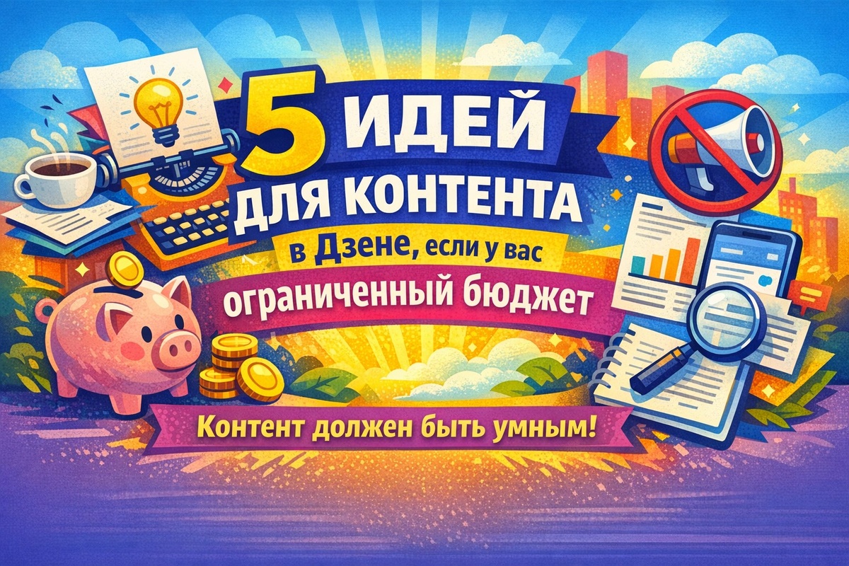 5 идей для контента в Дзене, если у вас ограниченный бюджет 