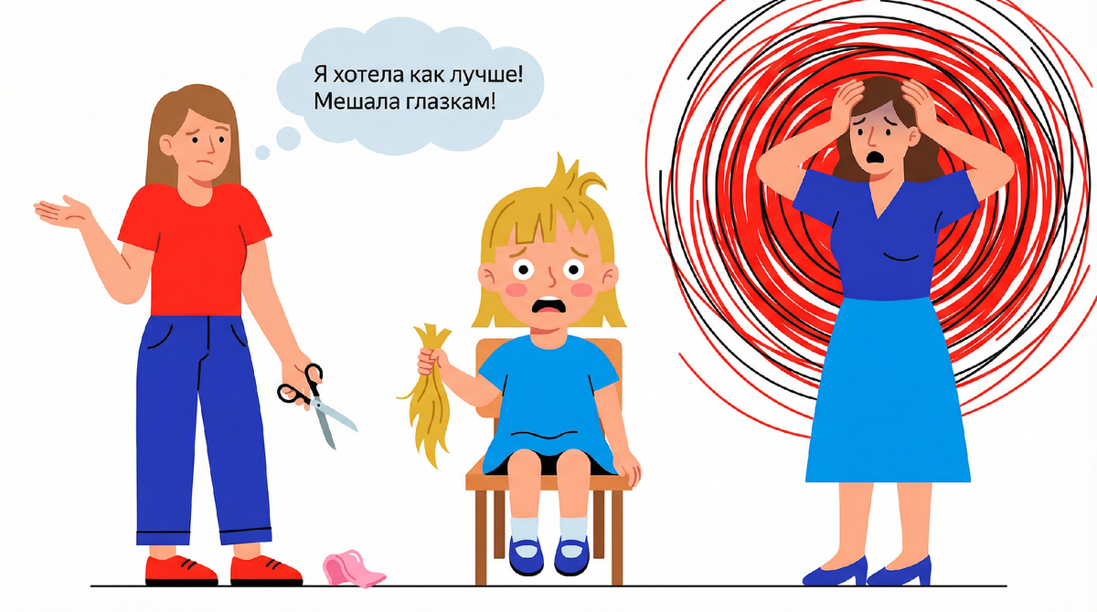 💇‍♀️ «Я пришла забирать дочь, а у нее дыра в челке! Воспитатель просто взяла ножницы и отрезала»
