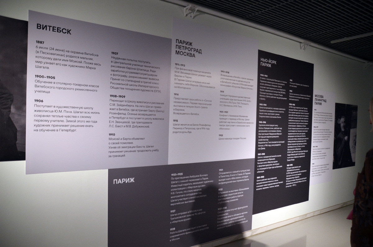 Фото: Елены Тюриной. Информационный стенд выставки: «Марк Шагал. Под единым небом», 2025 г. г. Казань