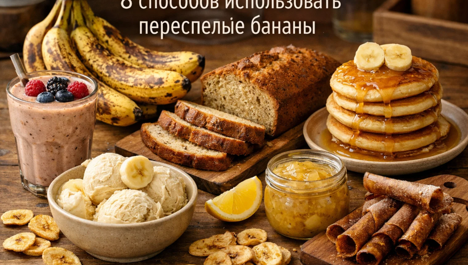 8 способов использовать переспелые бананы: от смузи до банановых чипсов