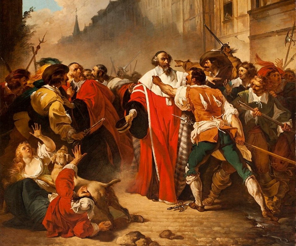 "День баррикад" 1648 года: один из эпизодов первого этапа Фронды, которую при помощи Рюэйского мирного договора пытались остановить Анна Австрийская и кардинал Мазарини.