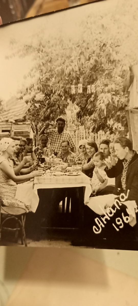 Вот этот стол под алычой.