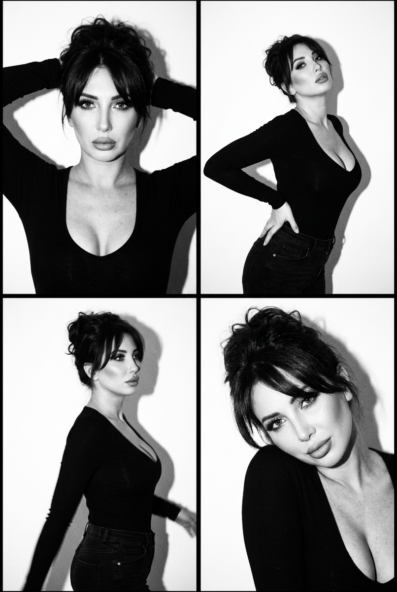 Промт: ч/б коллаж 2х2