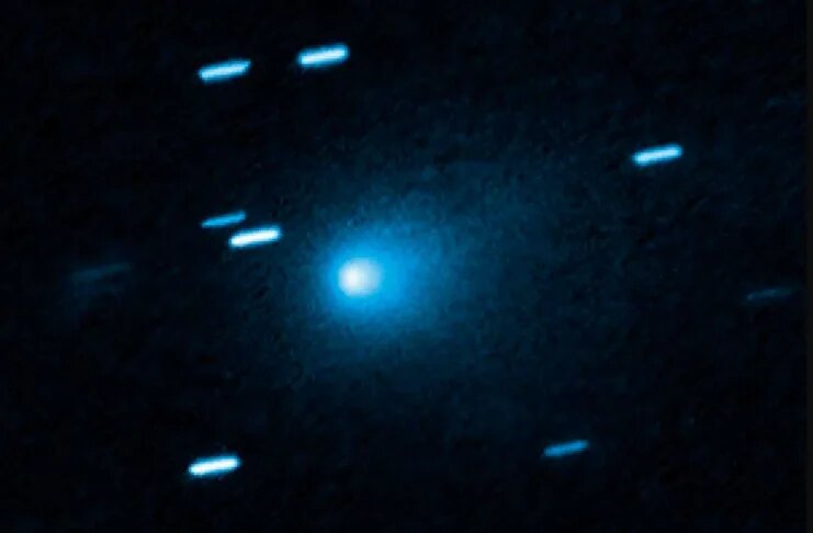    Фото: Межзвездная комета 3I/ATLAS «глазами» космического телескопа «Хаббл». Изображение было получено 21 июля 2025 года / © NASA/ESA