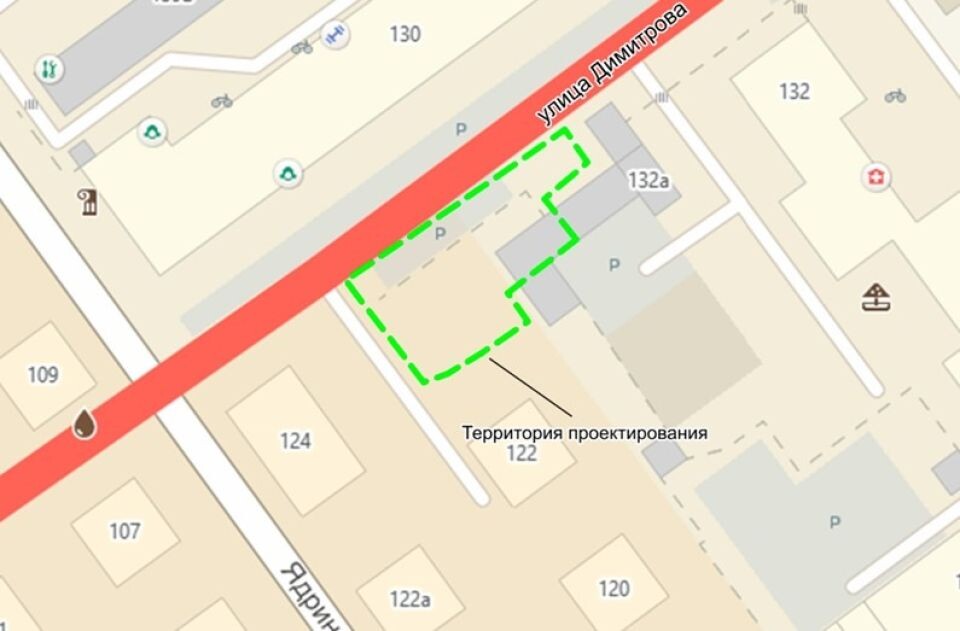    Формируемый участок наул. Димитрова, 145. Источник: ksar. barnaul-adm.ru