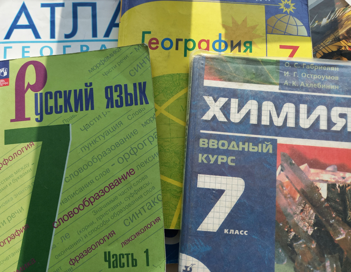 Учебники для седьмого класса. Фото автора.