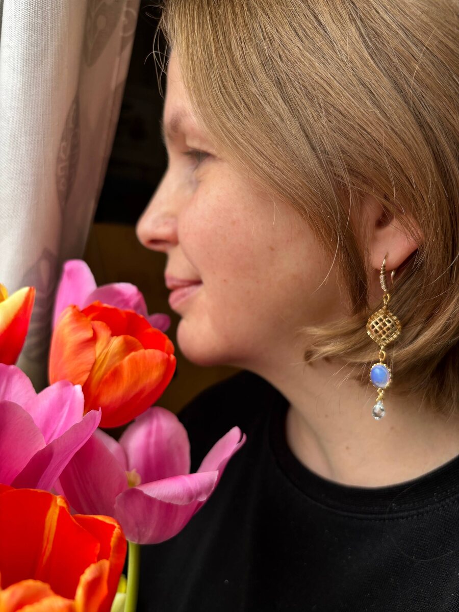 Вот такие серьги сделал для меня мой муж 