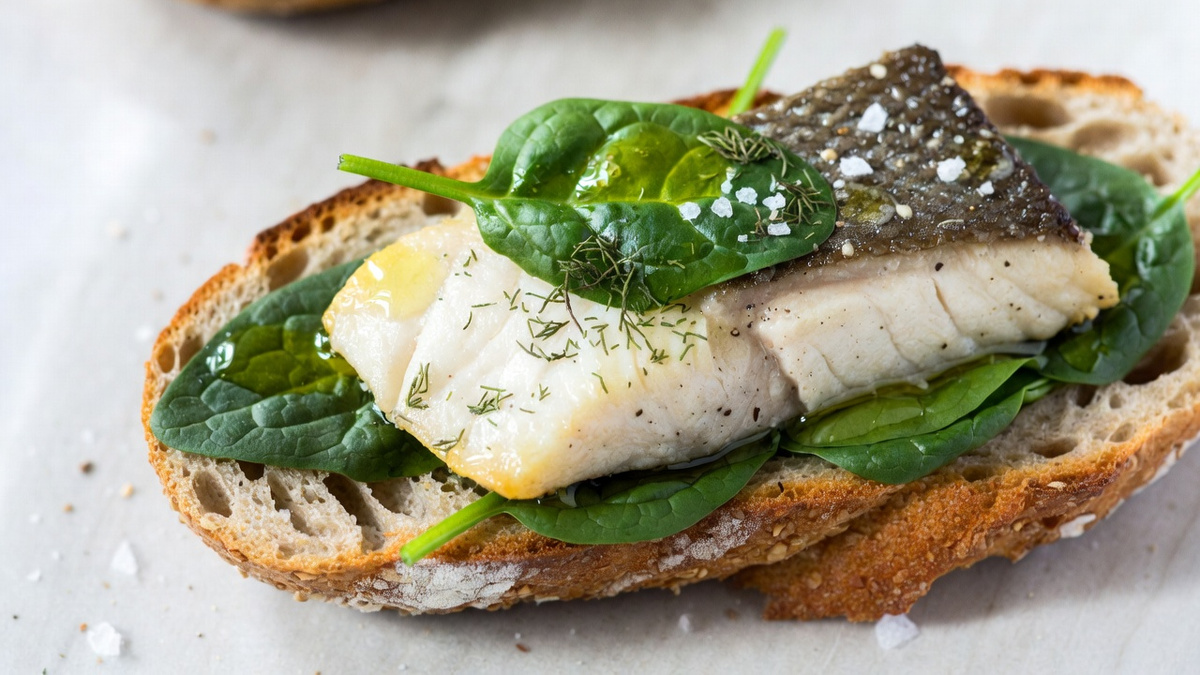 рыба и шпинат