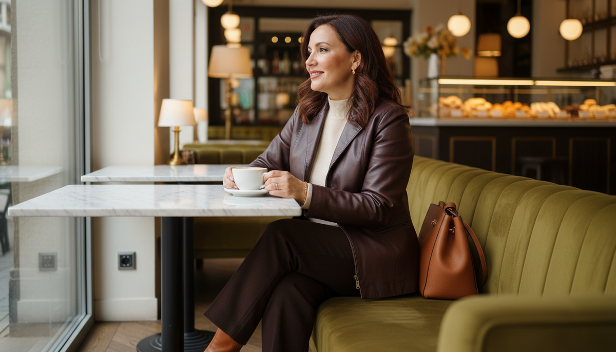 ✔️ Матовая тёмно-коричневая кожаная куртка - спокойная классика на каждый день