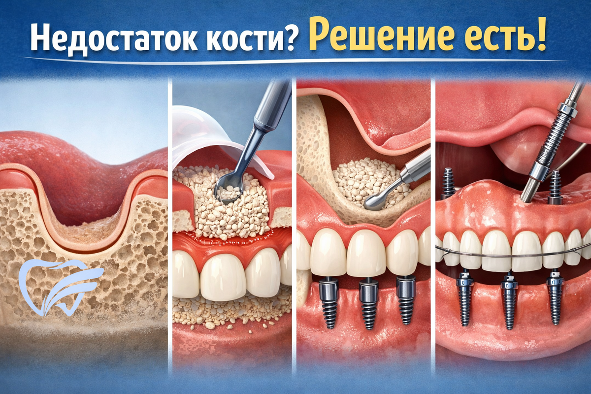 Недостаток костной ткани — не приговор для имплантации. Современная стоматология позволяет восстановить зубы даже при дефиците кости с помощью костной пластики, синус-лифтинга и специальных имплантов. Главное — провести диагностику и подобрать правильный метод лечения. 🦷