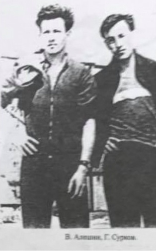 Чемпионы СССР по академической гребле 1959г. в классе двоек парных Г.Сурков и В.Алешин