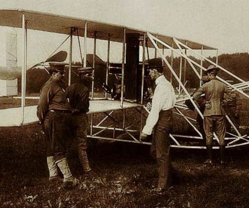 Демонстрация американским военным самолета братьев Райт Wright Flyer A.