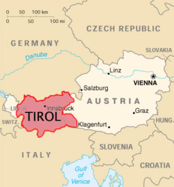 Тироль на карте