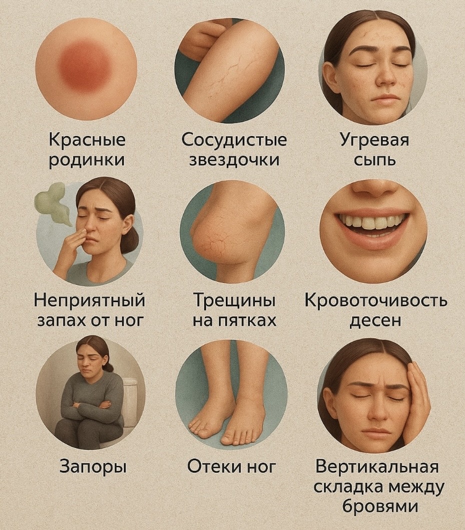 Неочевидные симптомы больной печени