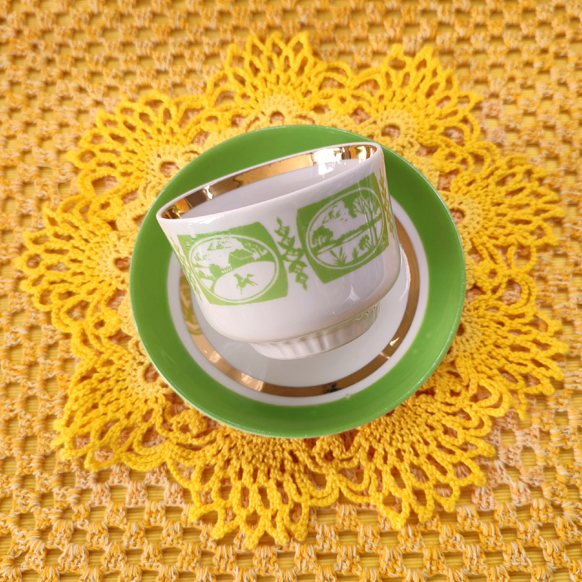 Чайная пара, Красный Фарфорист, 1971-91 гг, цена 300 руб