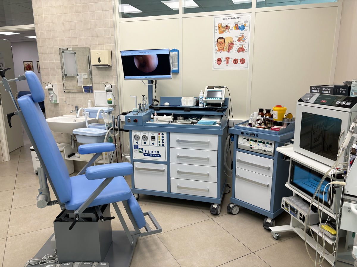 Рис. 1 рабочее место ЛОР-врача с визуализацией