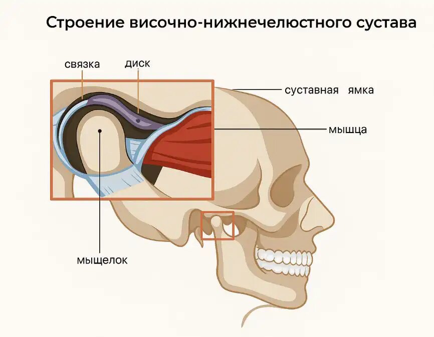 Строение челюстного сустава