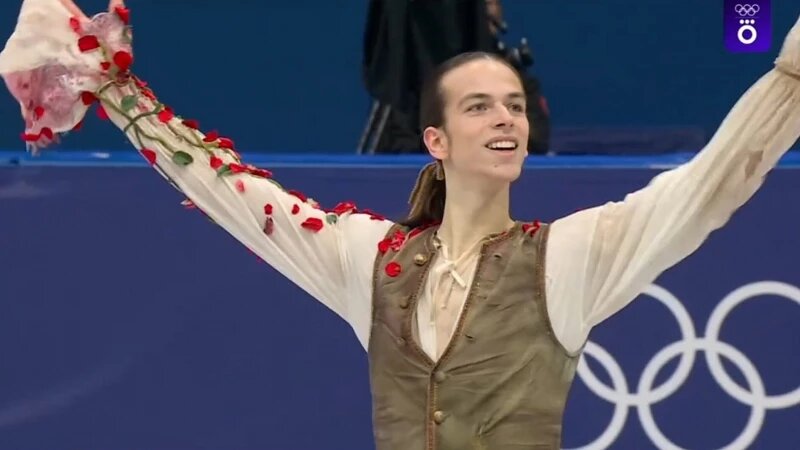     Фигурист Петр Гуменник. Скриншот с трансляции Олимпиады-2026
