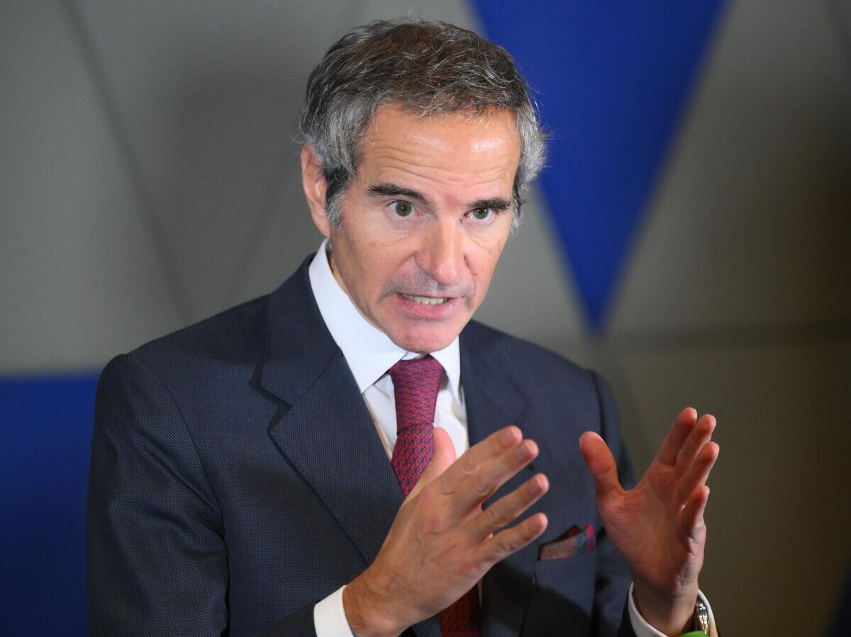    Генеральный директор МАГАТЭ Рафаэль Гросси во время пресс-подхода по итогам встречи с генеральным директором госкорпорации "Росатом" Алексеем Лихачевым© РИА Новости . Пелагия Тихонова