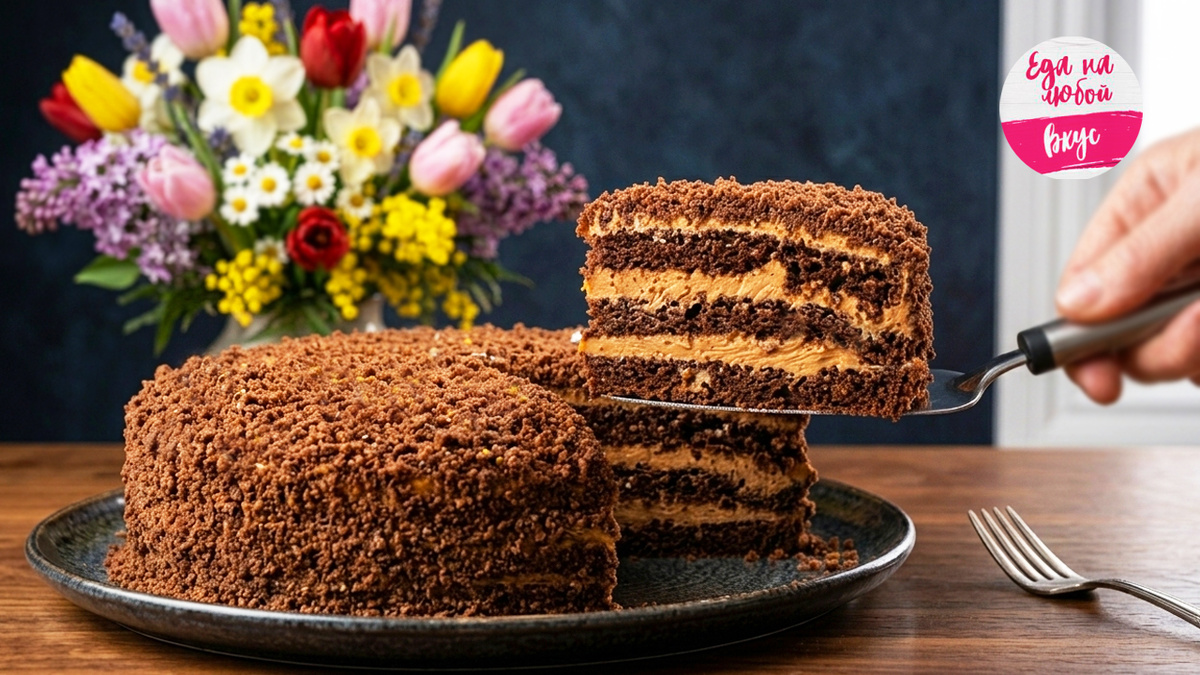 Знаменитый шоколадный торт на кефире к празднику