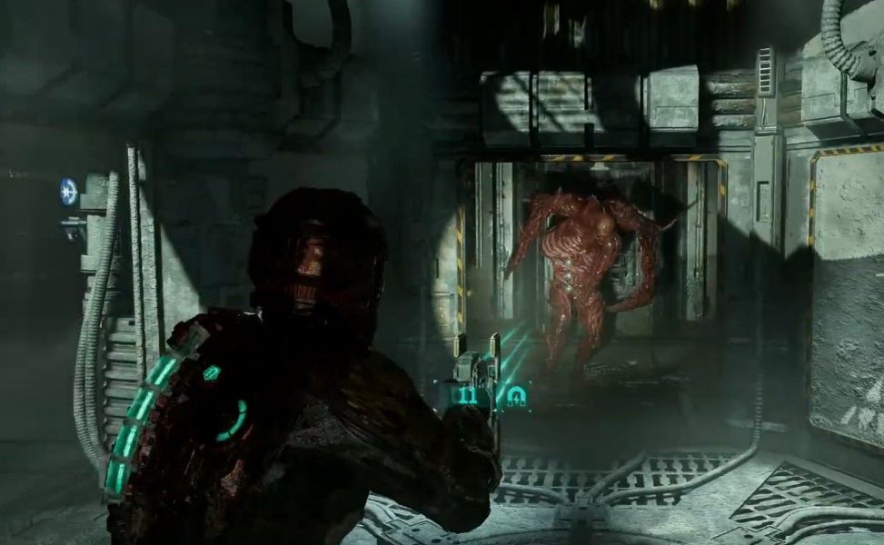 Охотник заходит в криокамеру. Скриншот из игры Dead Space Remake
