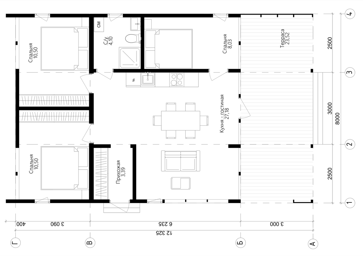 модульный дом FL 65.3-1