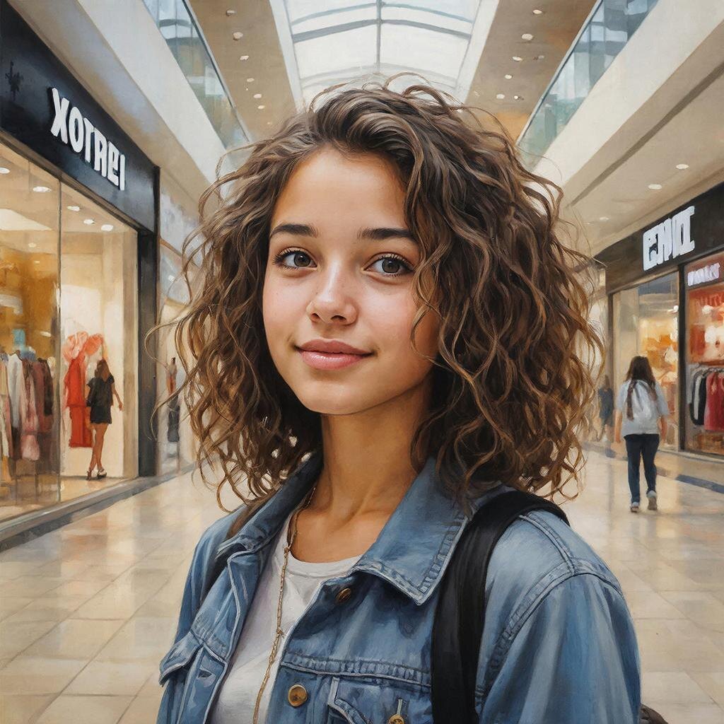 В торговом центре.