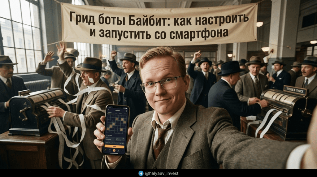    Пошаговая настройка грид бота Байбит на экране телефона