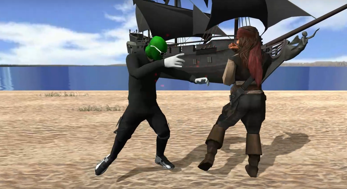 Чистомэн и Джек Воробей. Фото: скриншоты из трейлера к игре / BIGPLANE GAMES / vk.com