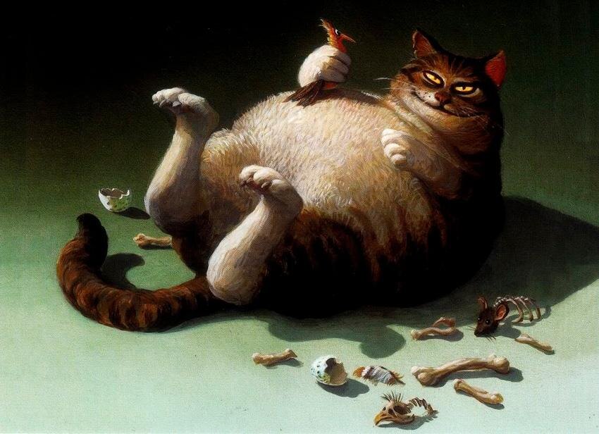 КАРИКАТУРА ОТ ХУДОЖНИКА- ИЛЛЮСТРАТОРА  МИХАЭЛЯ СОВА / Michael Sowa / СЧАСТЬЕ ЕСТЬ, ОНО НЕ МОЖЕТ НЕ БЫТЬ!