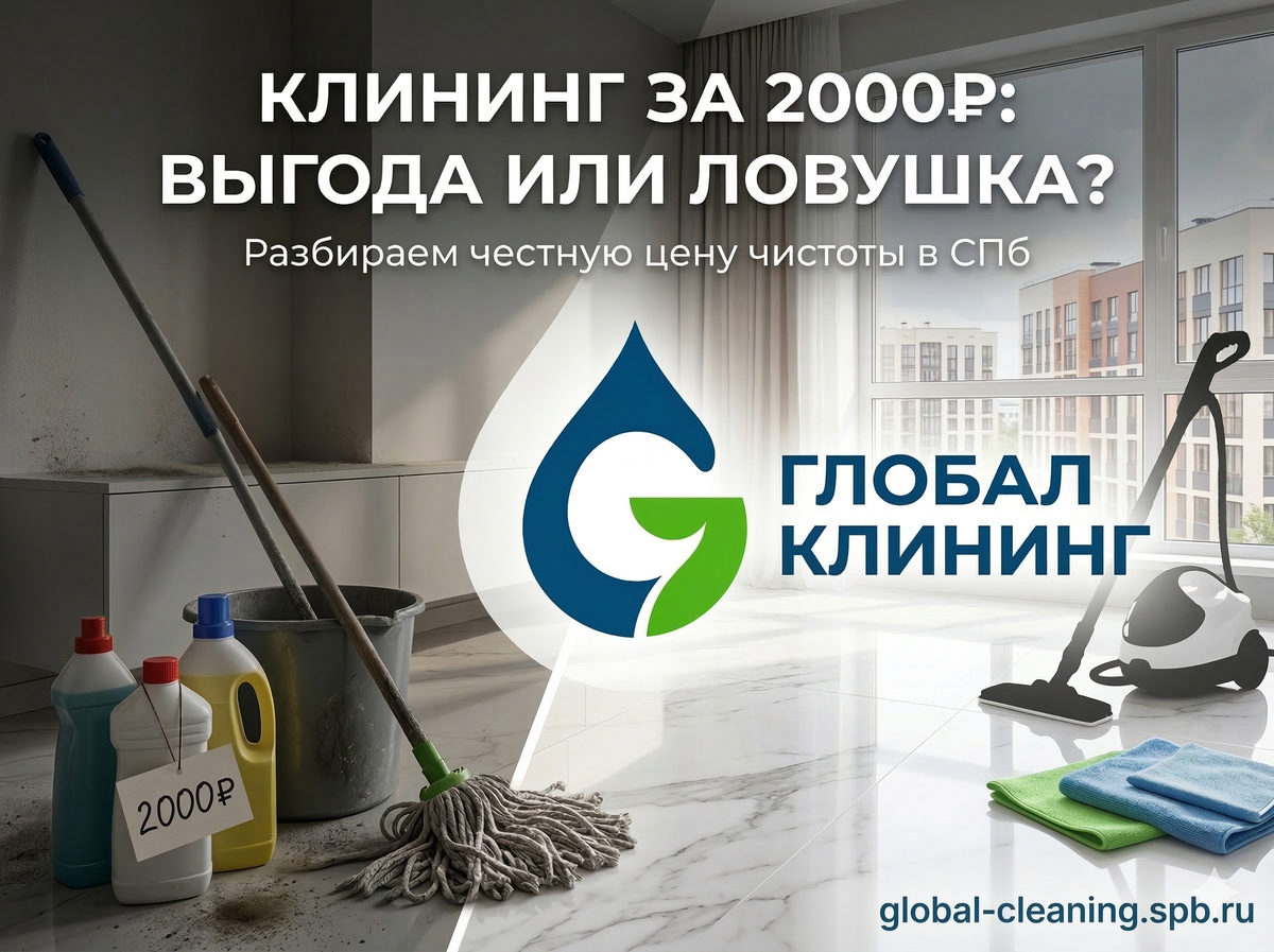 Разбираем экономику клининга в Санкт-Петербурге: почему за 2000 рублей вы получите не чистоту, а проблемы. Рассказываем, из чего на самом деле складывается честная цена профессиональной уборки и чем рискует заказчик, выбирая самый дешевый вариант на рынке.