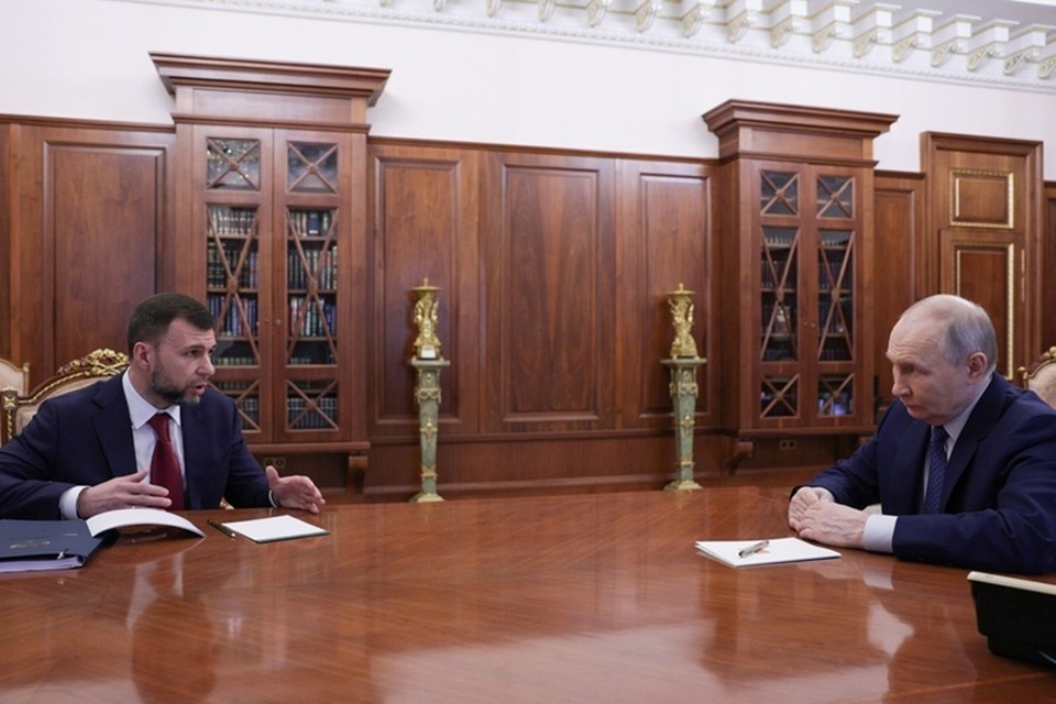    Президент России Владимир Путин провел рабочую встречу с Главой ДНР Денисом Пушилиным. Фото: kremlin.ru