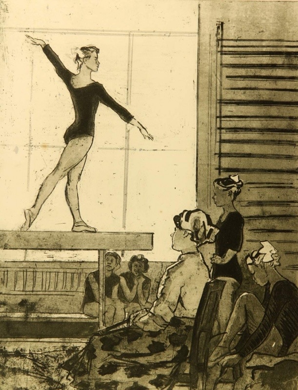 Упражнения на бревне, художник Ройтер М.Г.