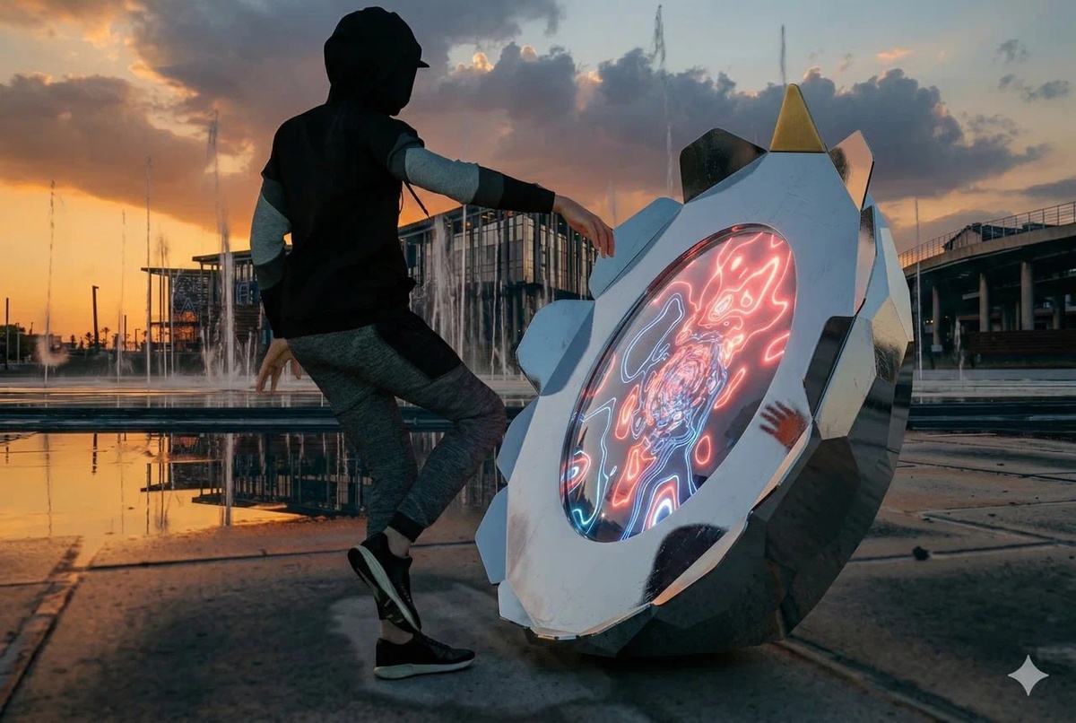 Музыкальная скульптура-цветок
Фото: генерация нейросети от пресс-службы арт-кластера «Таврида»