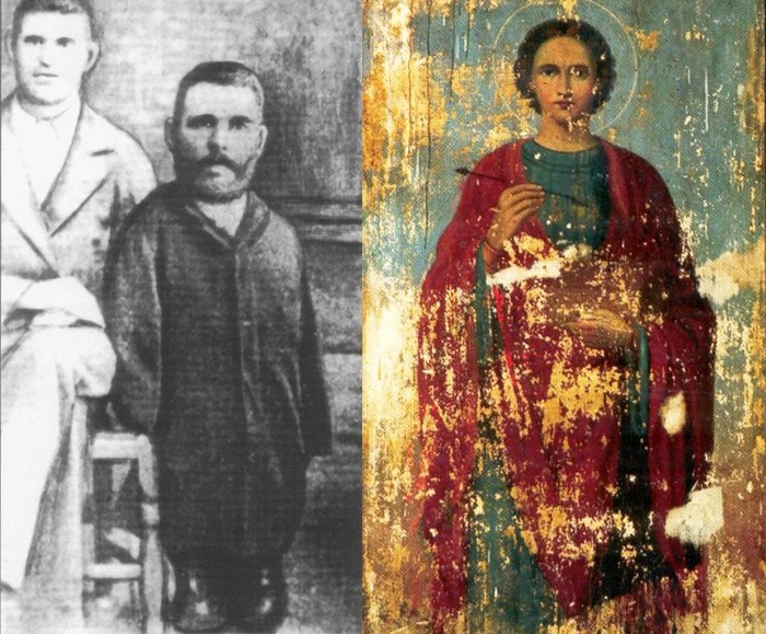 Григорий Журавлёв с братом и одна из его сохранившихся икон