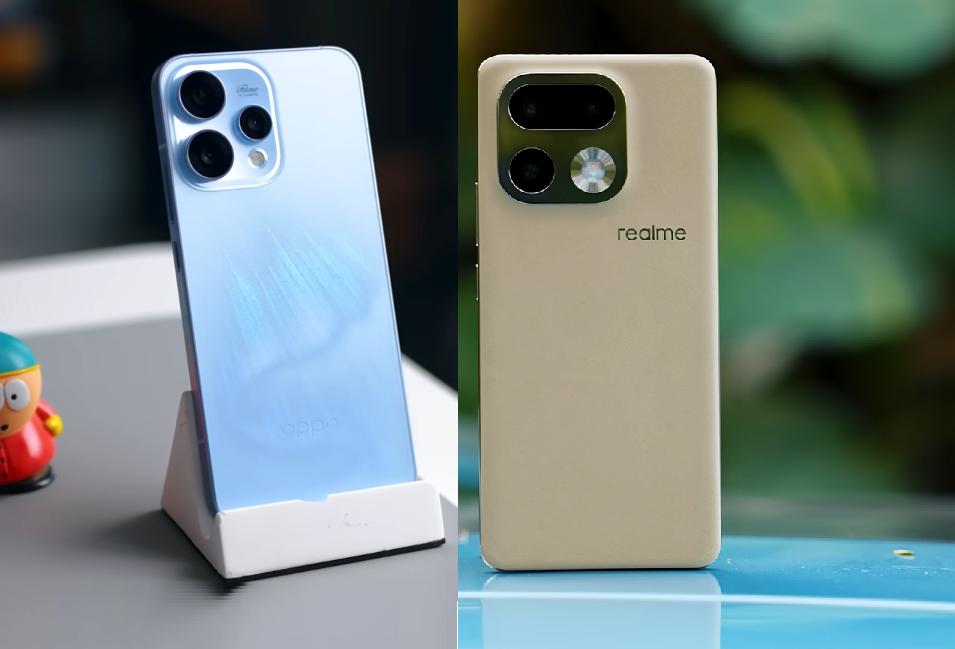 OPPO Reno15 слева и Realme 16 Pro справа