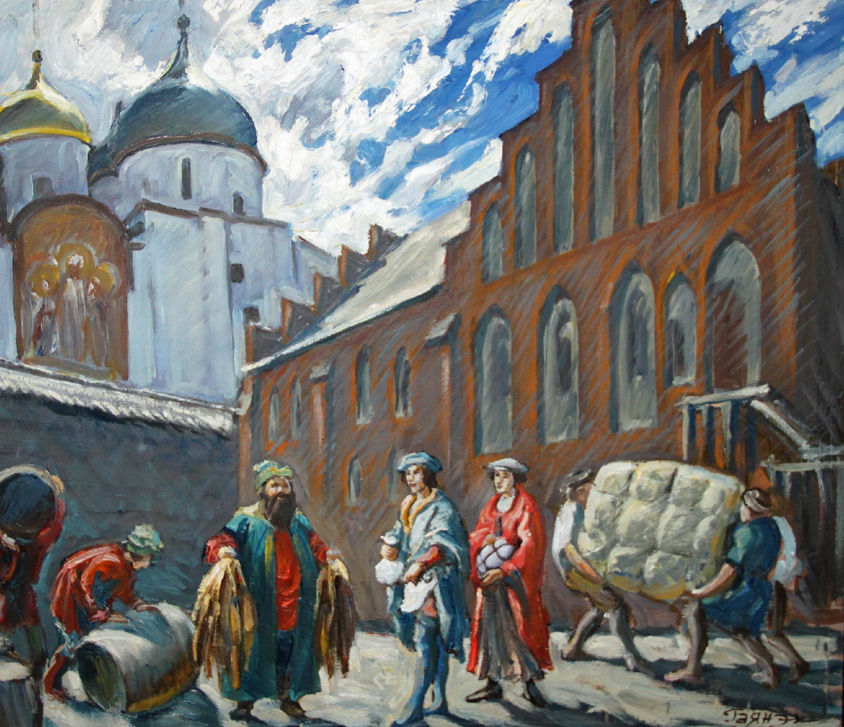 "Ганзейцы в Великом Новгороде" Художник Гаянэ Добровольская 2014 г