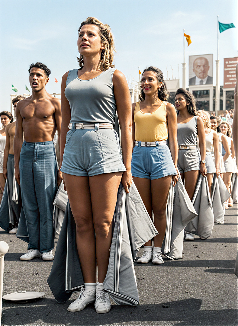 Фото: Марк Марков-Гринберг Физкультурный парад на Красной площади. Выступление девушек с флажками Дата съемки: 1935 год  Источник: russiainphoto.ru 
