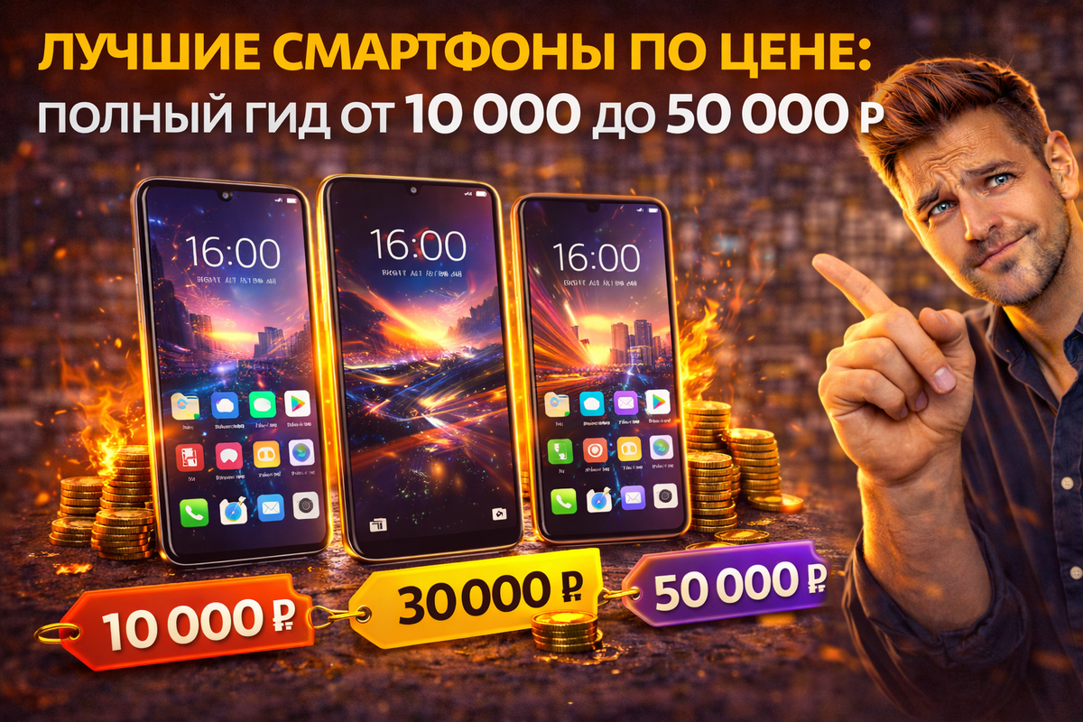 Лучшие бюджетные смартфоны: гид по выбору от 10 000 до 50 000 руб. Топ моделей 2026 с фото, характеристиками и советами для умной покупки!