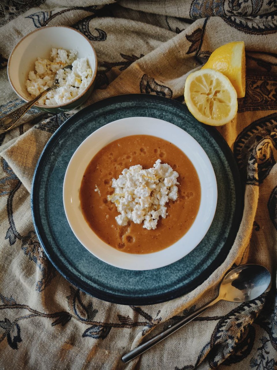 суп пюре из красной чечевицы