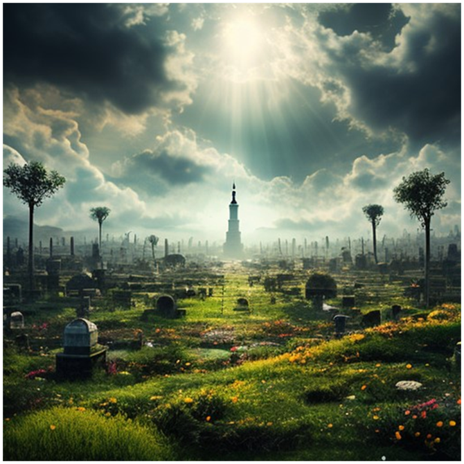 Сгенерировано ИИ- Мир мёртвых.