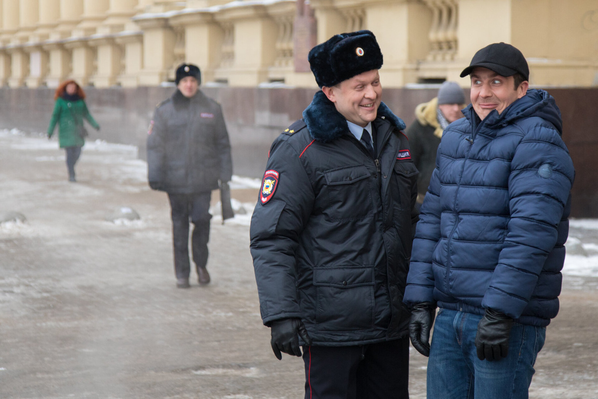 Кадр со съемок сериала Невский