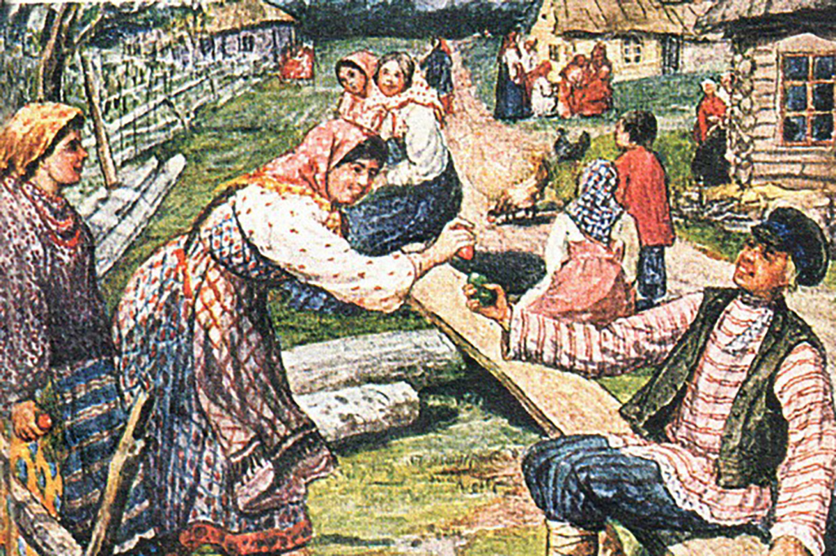 Ф. Сычков. Битки. Пасхальная дореволюционная открытка📷Пасху на Руси всегда отмечали весело и шумно