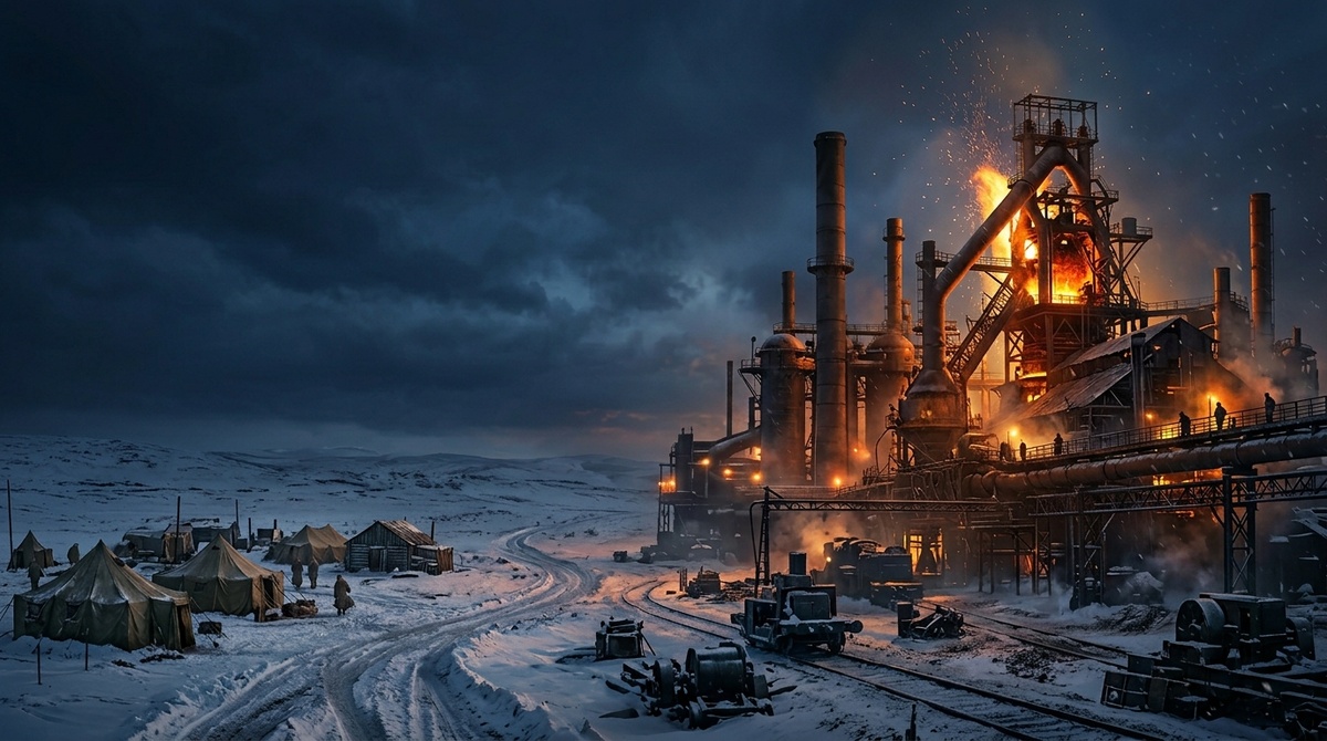 Стальной гигант посреди ледяной степи